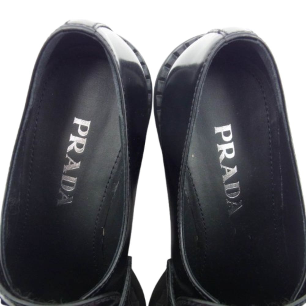 PRADA プラダ ブラッシュドレザー ローファー37 PRADA プラダ