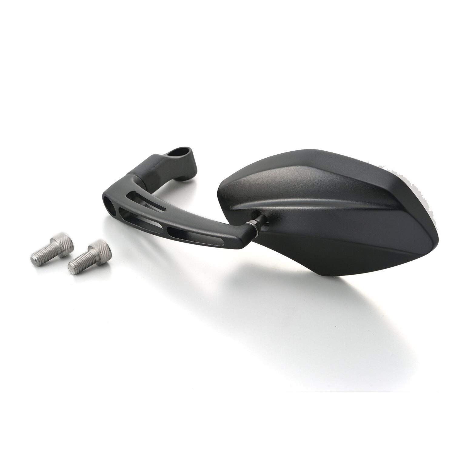 左_ヘキサゴン デイトナ(Daytona) バイク用 パラレルミラー 片側1本 左 10mm正ネジ/逆ネジ 新保安基準適合 ブルーミラー(防眩鏡) ヘキサゴン ブラストブラック 98917