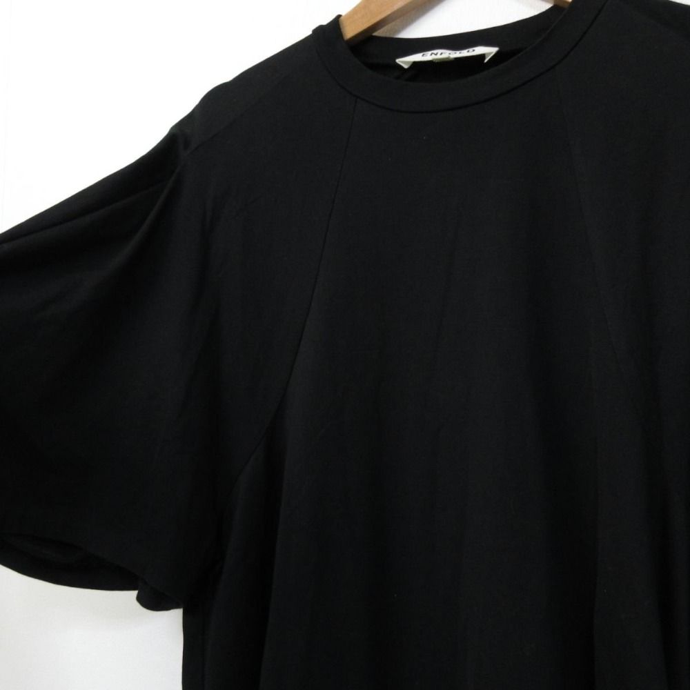 美品 23SS ENFOLD エンフォルド FLOWER-SLEEVE PULLOVER 半袖 トップス カットソー 300GS280-2420 サイズ38 ブラック レディース 古着 中古 美品 23SS ENFOLD エンフォルド FLOWER-SLEEVE PULLOVER 半袖