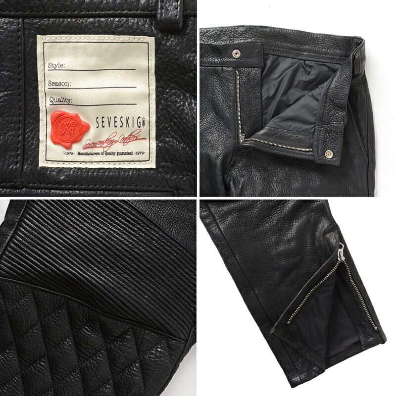 セヴシグ 定価 121 000円 ワイルド ディアー レーサー レザーバイカーパンツ LT-SV-IA-1005 M ブラック SEVESKIG fz9137 BRIGHTFACE_UK