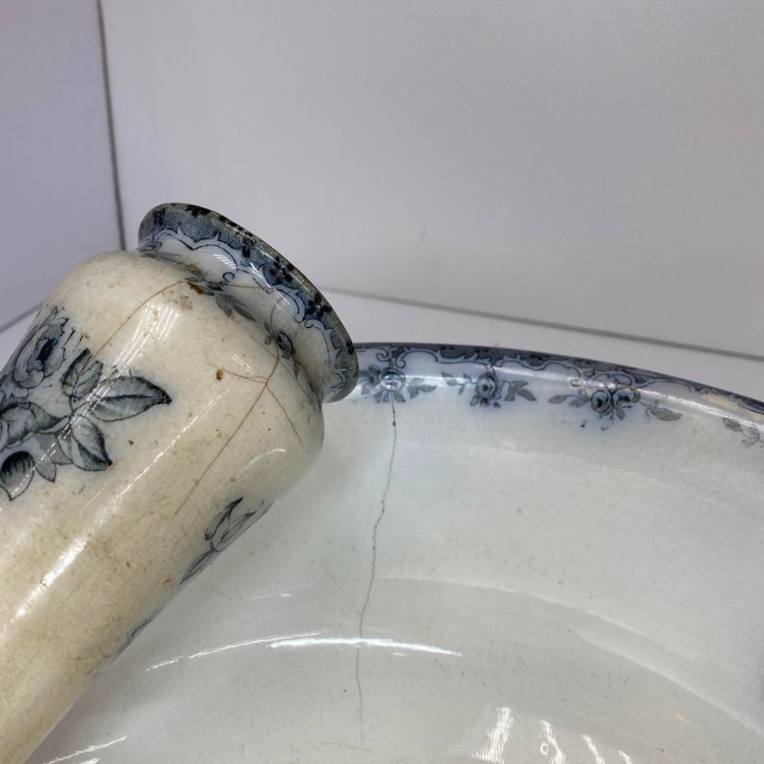 英国製　HERON CROSS 大鉢.花入　東H5-0911③ 英国製 HERON CROSS 大鉢.花入 東H5-0911③ 英国製 HERON CROSS 大