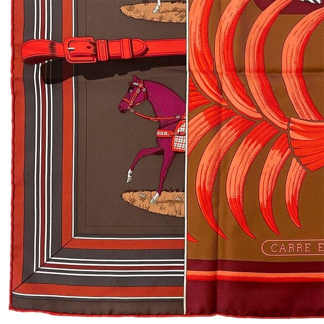 エルメス スカーフ カレ 90 レッド ブラウン ボルドー CARRE EN - メルカリ