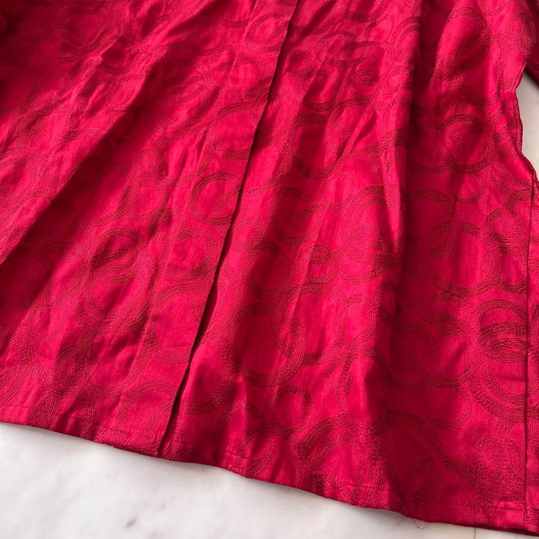 Christian Dior オールド レトロ ブラウス ジャケット 花柄 オールド ディオール Dior 半袖シャツ 花柄 リブ襟 コットン y2k