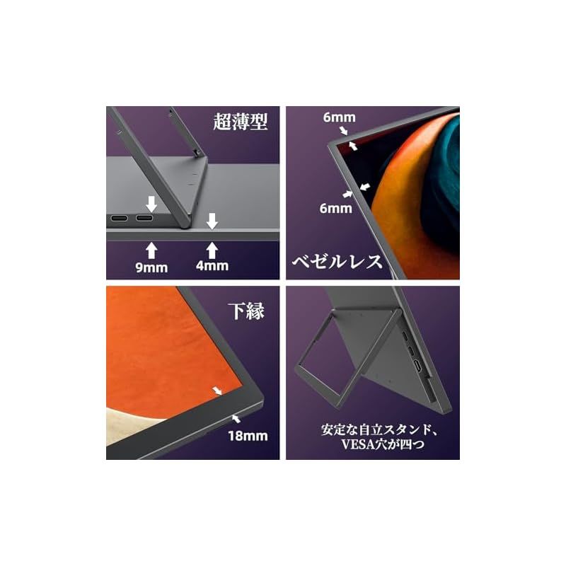  kksmart モバイルモニター 18 5インチ 自立型 100 hz高速応答 広色域 FHD 1920 1080 狭額縁 細ベゼル 非光沢 IPSパネル モバイルディスプレイ ゲームモニター スピーカー内蔵 HDRモード対応 収納ケース付き USB 周辺機器 Wii