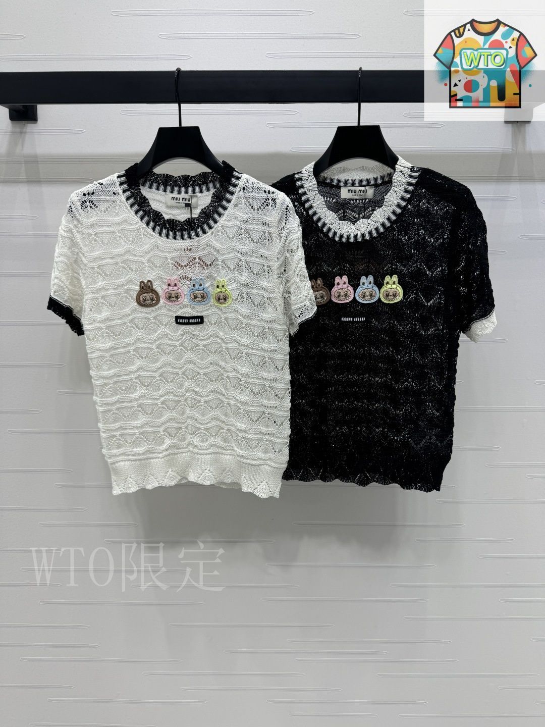 今日WTO】MiuMiu Lace - up ニット T シャツ-MF74 - メルカリ