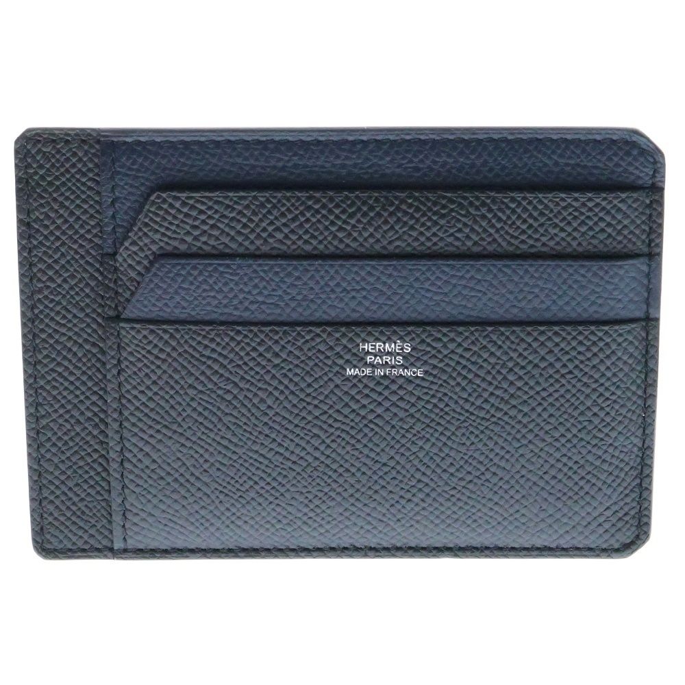 HERMES エルメス 8CC ジャングル カードケース パスケース ネイビー×ブラック ヴォーエプソン D刻印