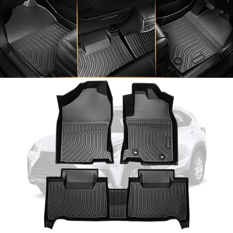 Virauto レクサス NX 3Dフロアマット 車種専用 立体フロアマット カーマット LEXUS NXに適用 2015年～2020年 TPE素材 フロアマット 防水仕様 耐汚れ 抗菌性 耐磨耗性 カスタムマット 保護パーツ 3PCS 1