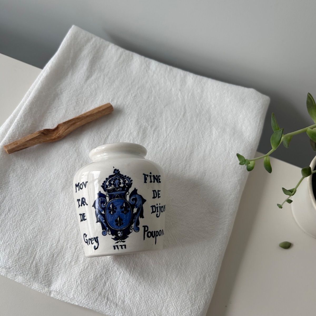 French vintage sarreguemines mustard pot サルグミンヌ マスタードポット