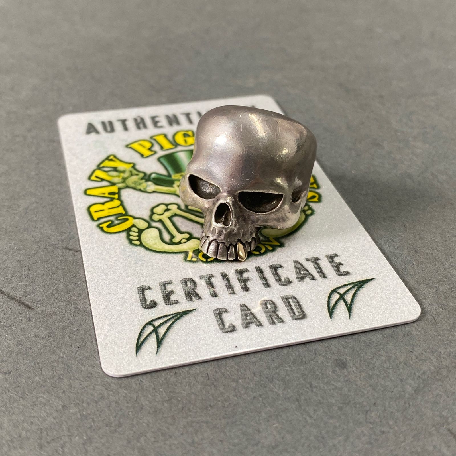 k7 CRAZY PIG DESIGNS クレイジーピッグ Evil Skull Ring K18 Fang