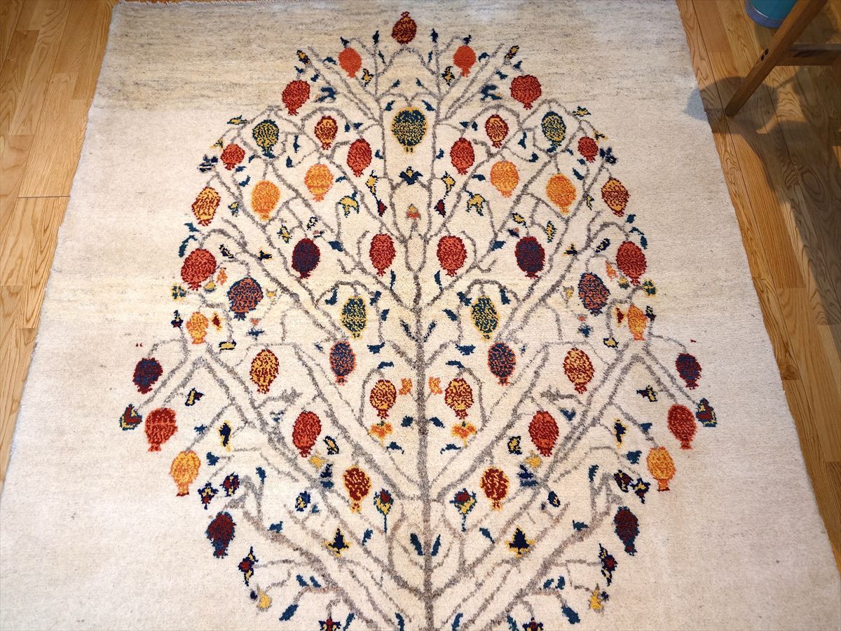 トルコ ヴィンテージラグ ブラウン フローラル 112×174 カフェブラウン