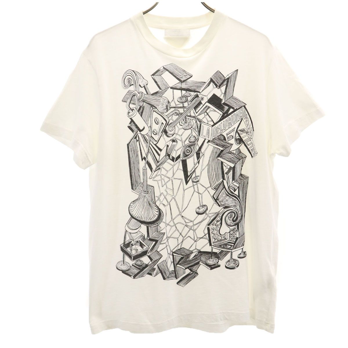 PRADA プラダ アート プリント 半袖 Tシャツ M ホワイト メンズ PRADA プラダ アート プリント 半袖 Tシャツ M ホワイト メンズ