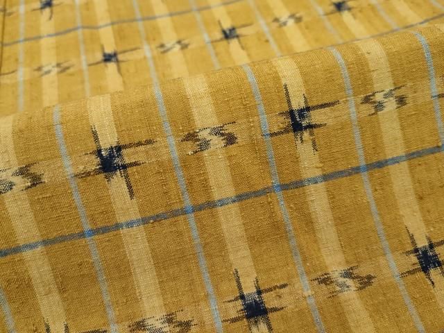 平和屋本店□超希少 日本工芸会正会員 秋山眞和 綾の手紬 手織 本藍染  