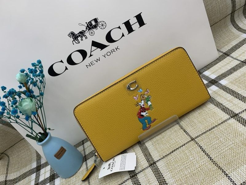 コーチ 財布 COACH 長財布 コーチ×ディズニーコラボ イエロー 