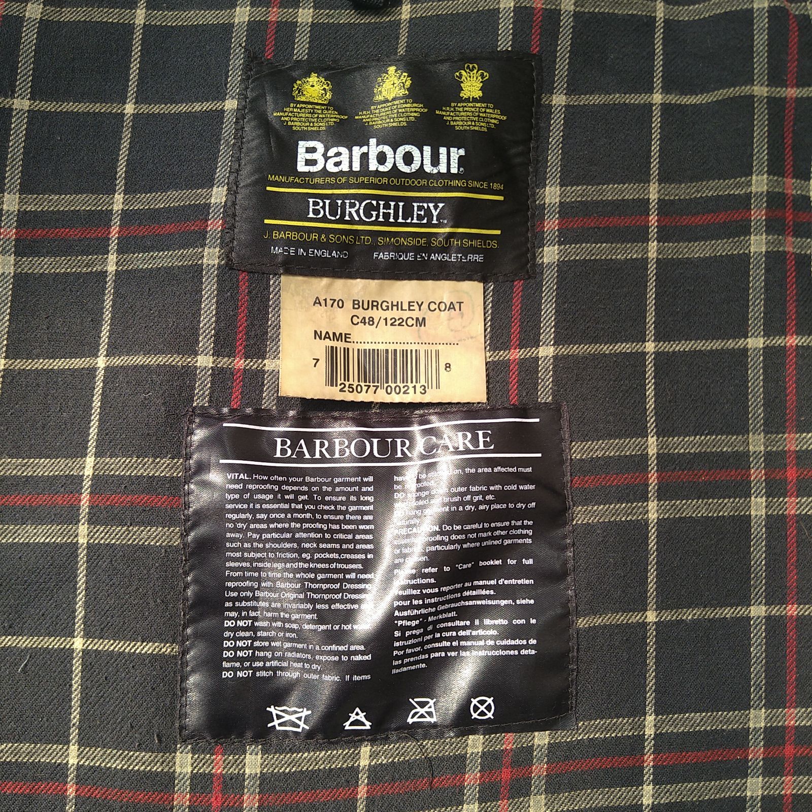 デッドストック】 Barbour BURGHLEY バブアー バーレー 90s 1996年製