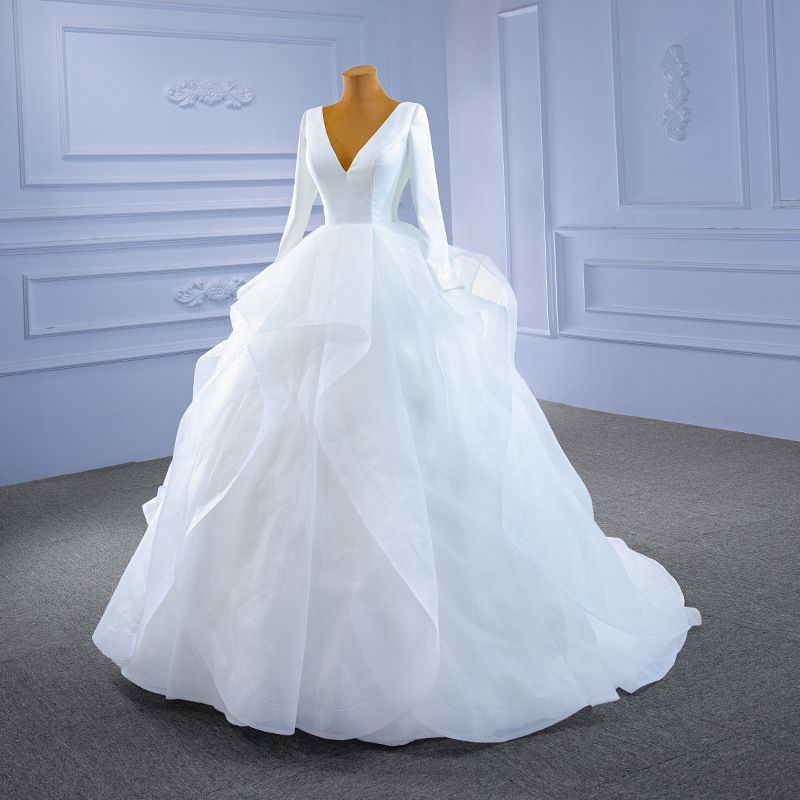 超仙ウェディングドレス 花嫁用 ハイウエスト 韓国風 トレーン 結婚式 お出かけ フォトウェディング 蓬蓬スカート 礼服-10.13