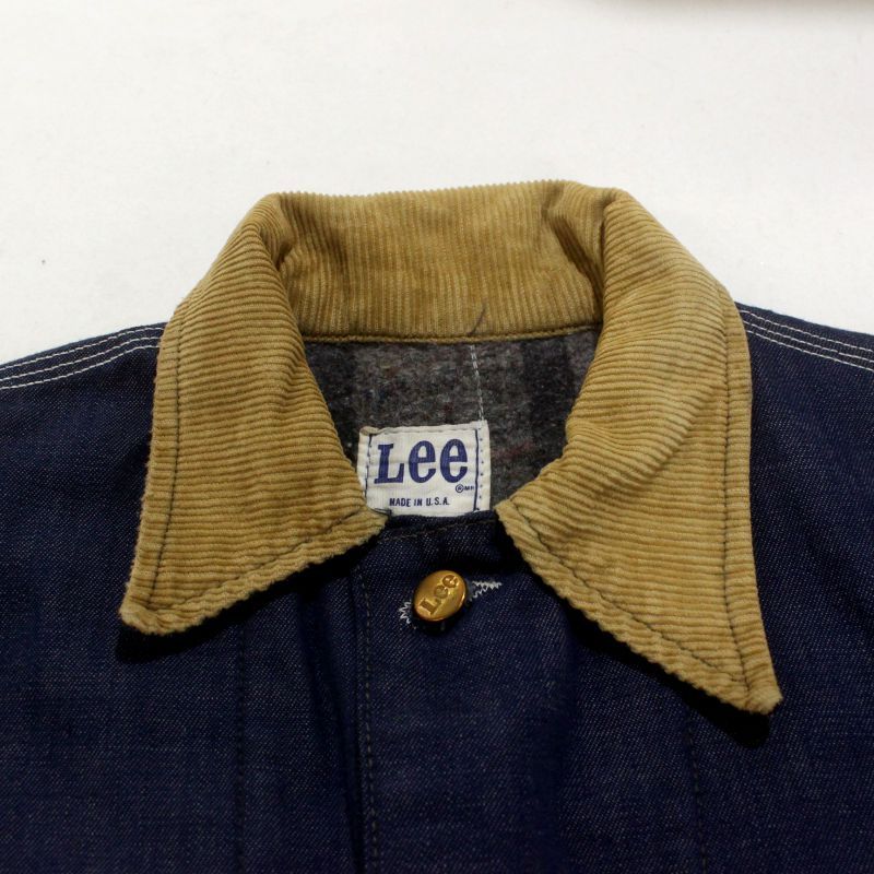 70s USA製 vintage Lee 81-LJ 裏地ブランケット カバーオール メンズ L