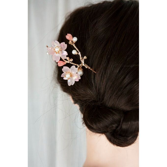 桜の枝 かんざし ヘアアクセサリー 髪飾り 簪 桜 - メルカリ