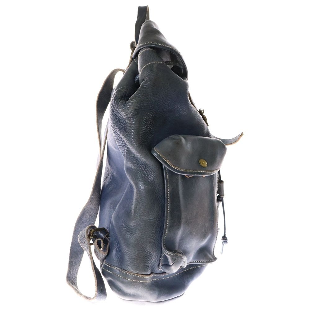 ダブルRL インディゴ ウォッシュ レザー バックパック RRL レザ
