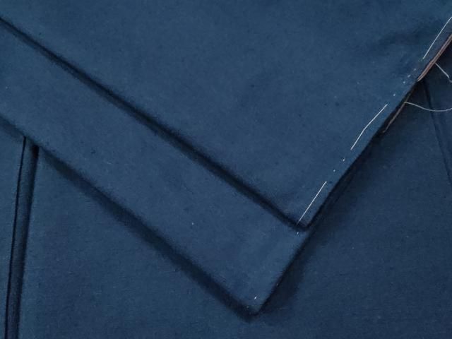 平和屋着物○結城紬 色無地 紺藍色 正絹 逸品 未使用 CAAS7227yc