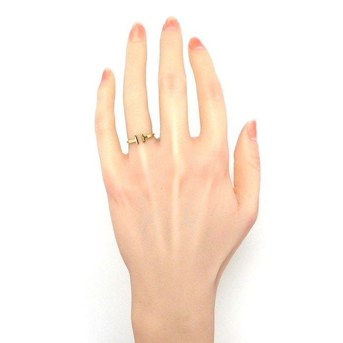 美品 Tiffany Tワイヤー ティーワイヤー リング 750 K18 13号 TIFFANY&Co.（ティファニー） 750 K18 Tワイヤー リング イエロー