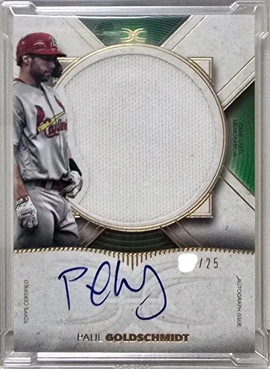 2021 TOPPS トップス ポール ゴールドシュミット 遺物 グリーン オンオート ／ 25