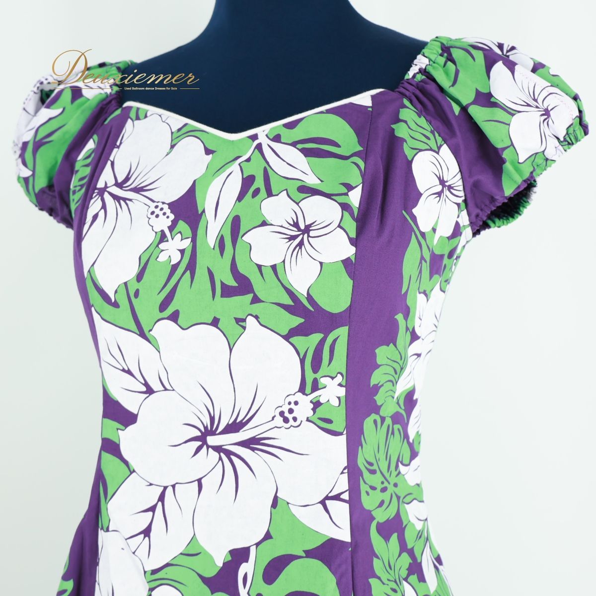 フラダンス衣装】パープル系 HULA GIRLS ワンピース ドレス 紫 白
