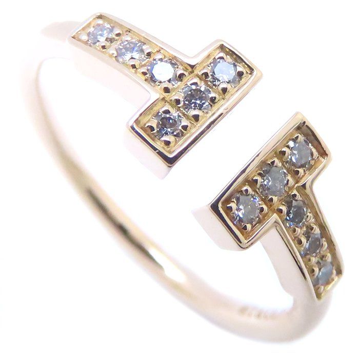 TIFFANY&Co. ティファニー Tワイヤー リング 指輪 ダイヤモンド 9号  