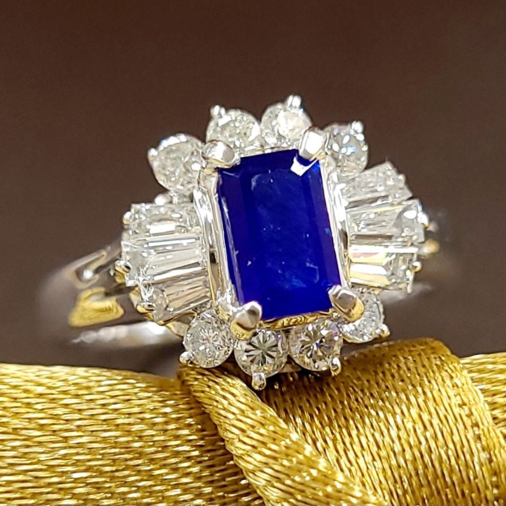 世界希少宝石！ネオンブルー 0.45ct アウイナイト ダイヤ リング 鑑別 