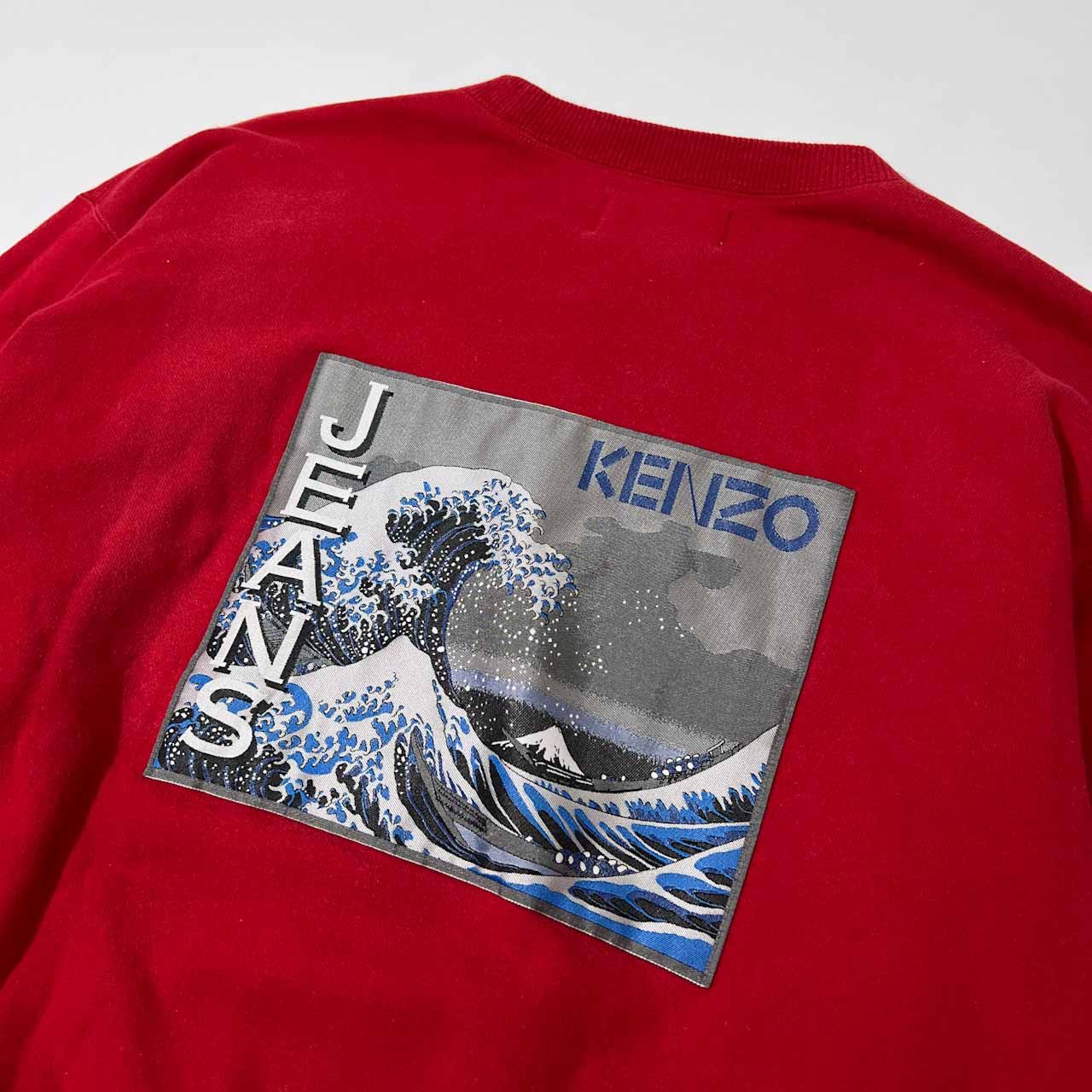 90s 北斎タグ KENZO JEANS ケンゾージーンズ スウェット トレーナー L