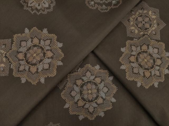 平和屋着物●本場大島紬 カタス7マルキ 地空き 舞花文 正絹 AABB3814ck