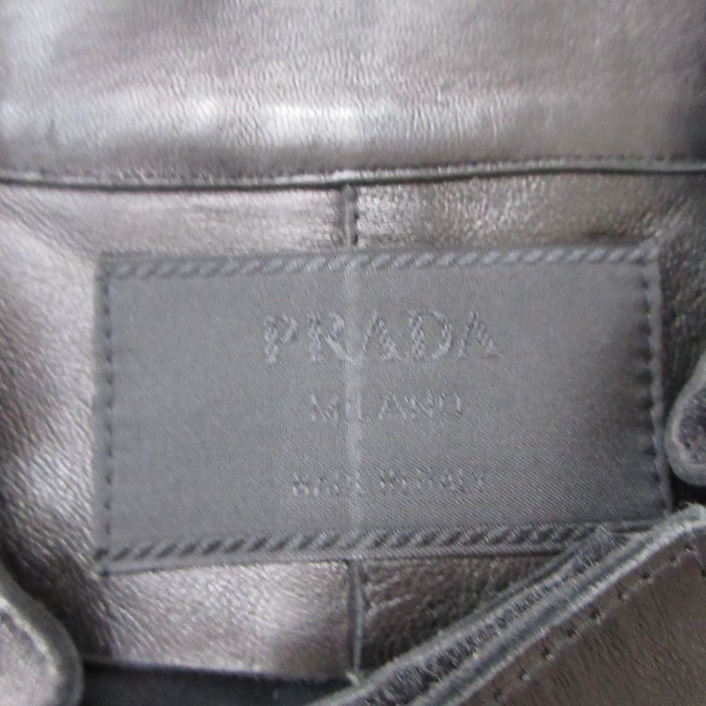 美品 PRADA プラダ レザーベスト ジレ ブラック レディース 古着 中古 USED 美品 PRADA プラダ レザーベスト ジレ ブラック レディース 古着 中古