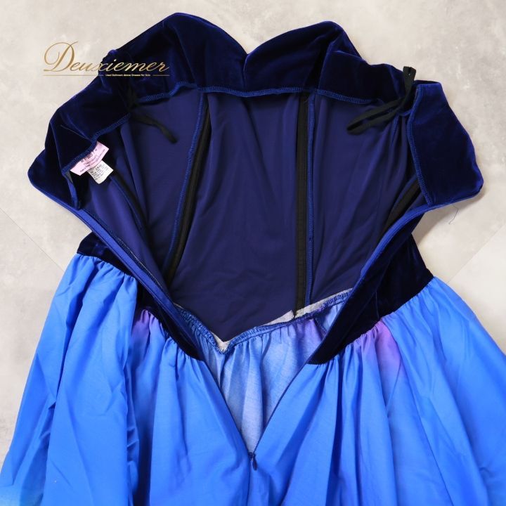 フラダンス 衣装 ワンピース ドレス ブルー系 u ino! フラ ダンス ベロア 光沢 グラデーション ハワイ製 青 紺 水色 華やか 鮮やか かわいい 上品 チューブトップ 紫 uino ネイビー系 パープル系 LLC-HASEGAWATOSO_COM