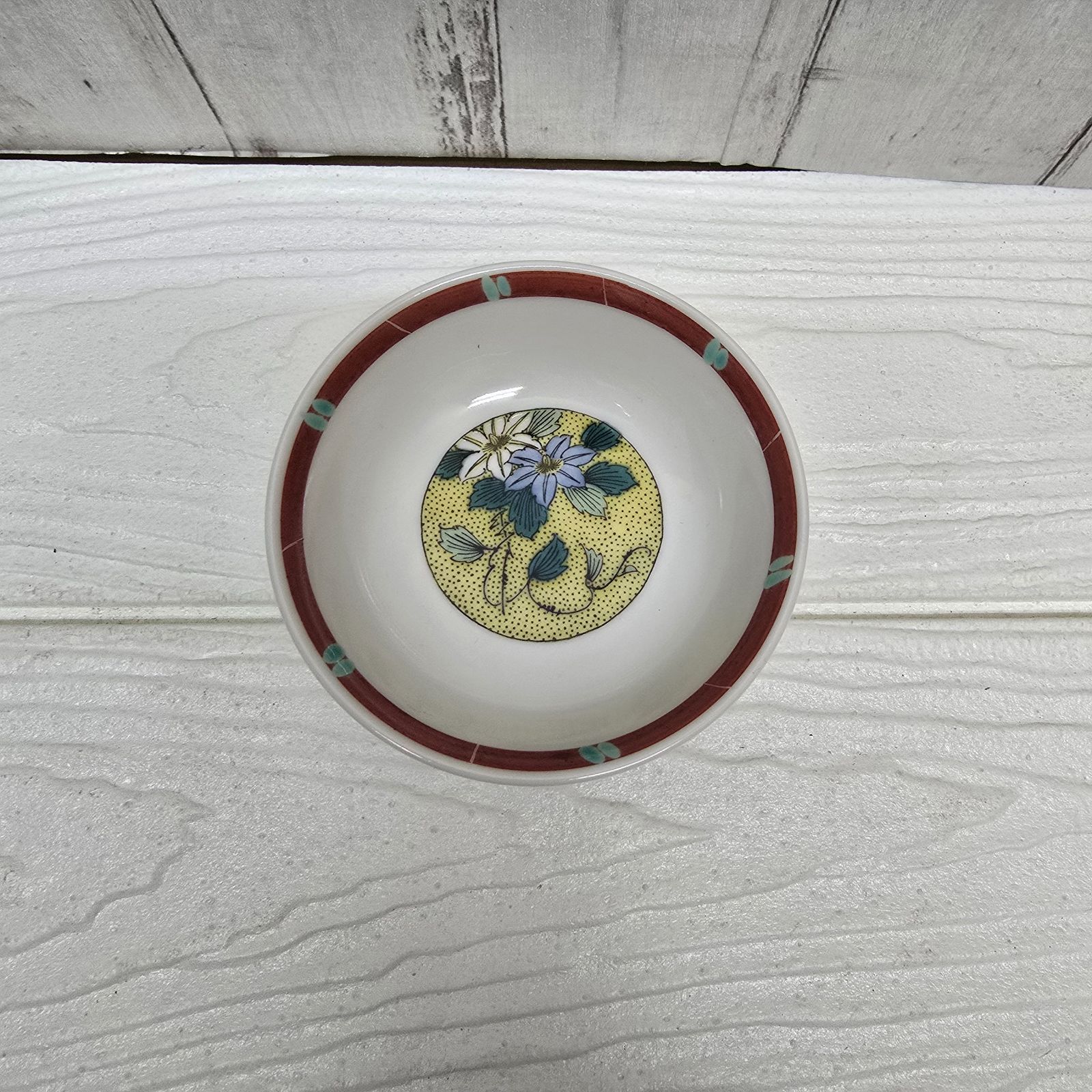 106【九谷焼】 美山窯 小鉢揃 5客セット 絵変わり 花柄 伝統工芸品