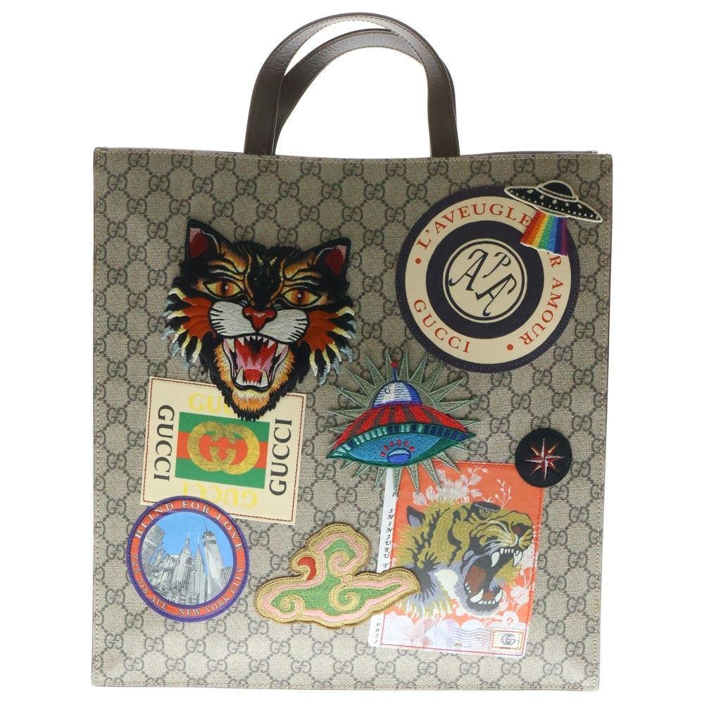 GUCCI (グッチ) クーリエ GGスプリーム トートバッグ エンブロイ