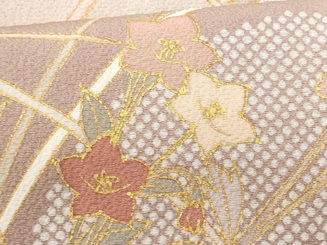 平和屋着物○訪問着 駒刺繍 束ね熨斗花文 金彩 ロング丈 正絹