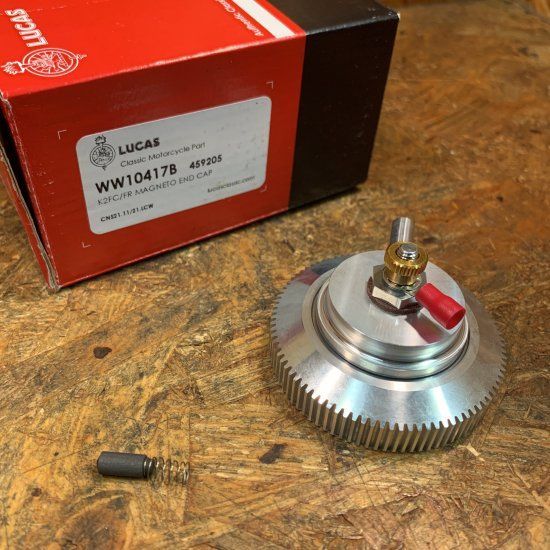 ルーカス マグネトー エンドキャップ K2FC | K2FR トライアンフ BSA プレユニット カスタム LUCAS マグネット WW10417B