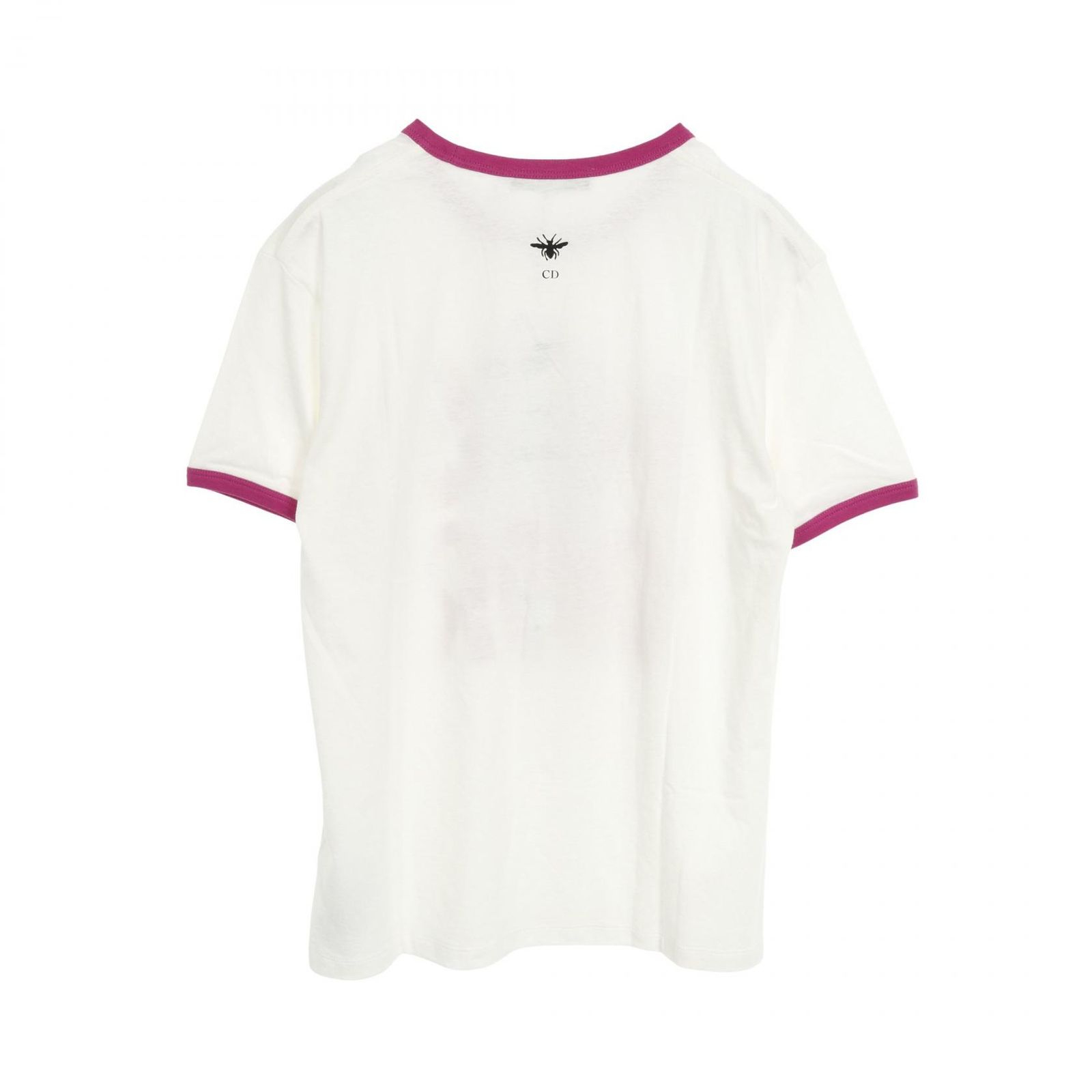 ディオール DIOR Tシャツ Miss Dior Graffiti Tシャツ ホワイト T-Shirt White Cotton and Linen Jersey with Blue Miss Dior