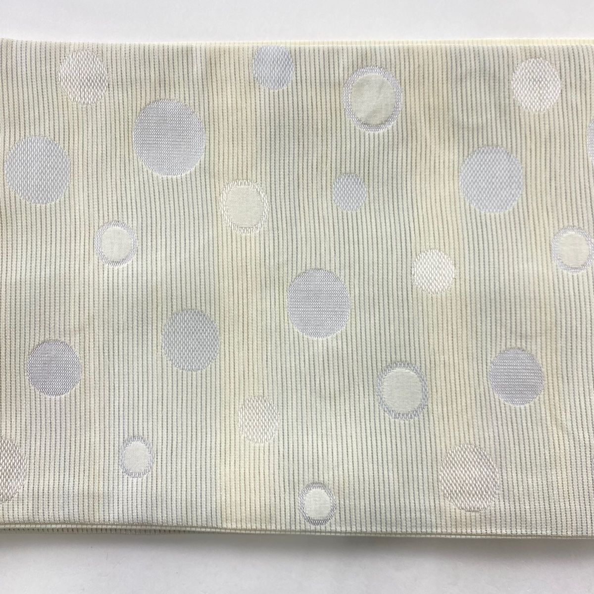 夏　名古屋帯　とんぼ　クリーム　化繊 夏帯] 夏名古屋帯 白クマ ソフトクリーム (麻/水色/950-2315) 麻