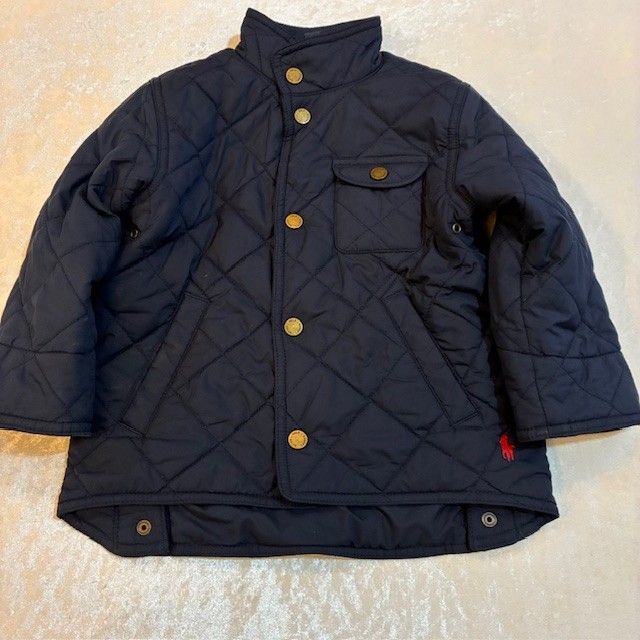 激安　ポロラルフローレン　キルティングジャケット　キッズ　M　140　ネイビー ラルフローレン コート ジャケット キルティング