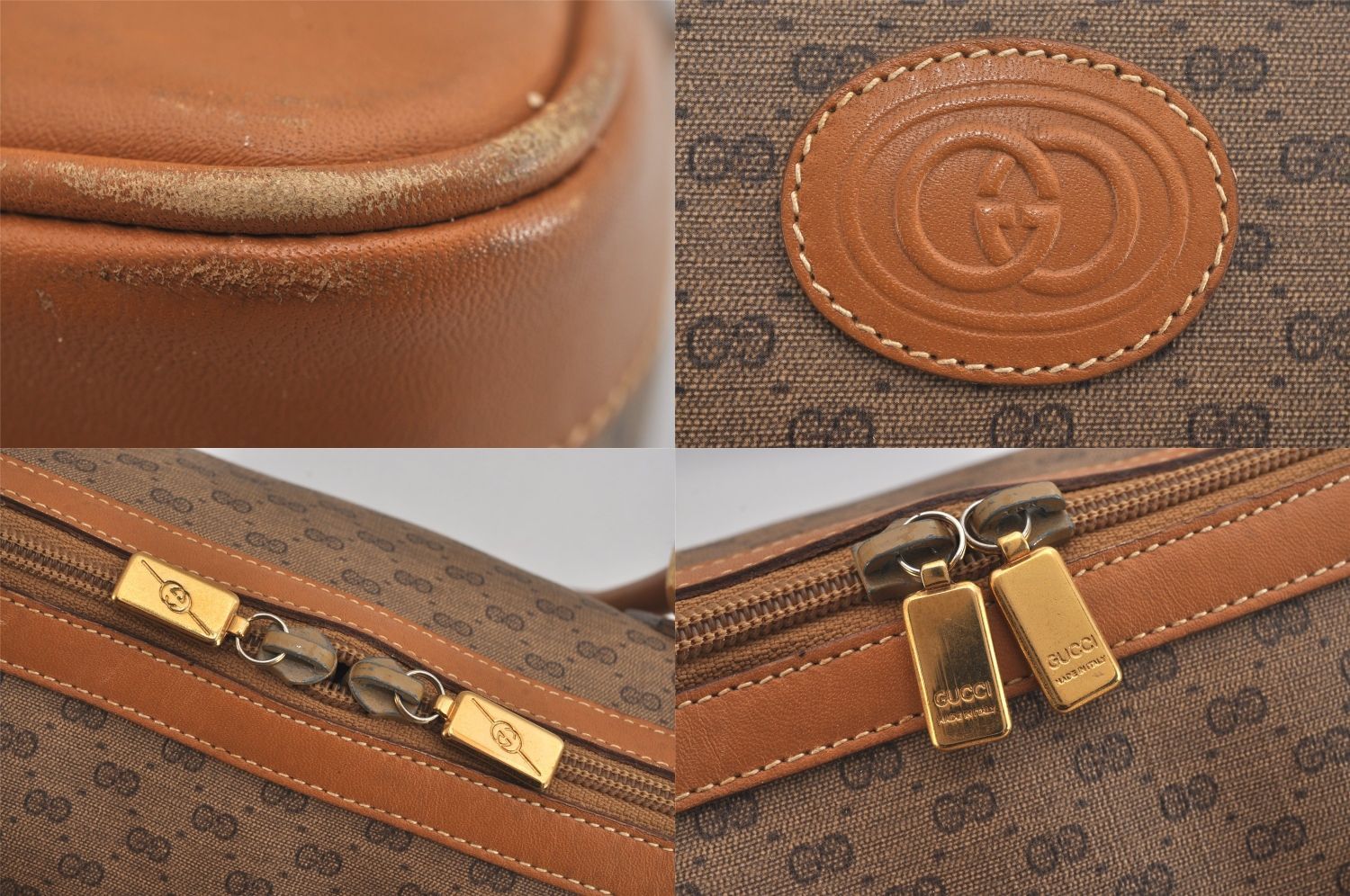 GUCCI グッチ ヴィンテージ マイクロGG ピーブイシー レザー