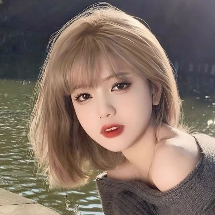 ウィッグ ショート 亜麻色 フルウィッグ 女性 ウイッグ ボブ