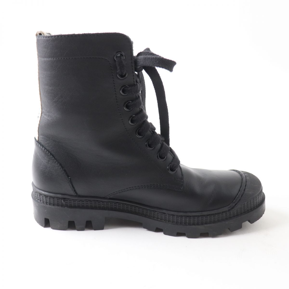 美品☆LOEWE ロエベ グログランタグ レースアップ レザー Combat Boots