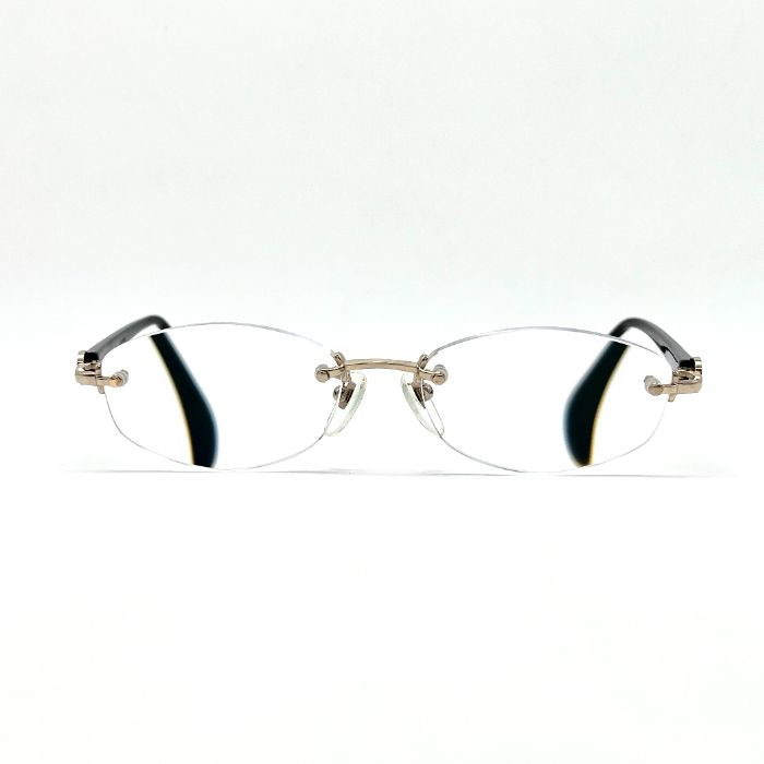 BVLGARI ブルガリ リムレス ロゴ 度入り シルバー プラスチック 眼鏡 eH0642N