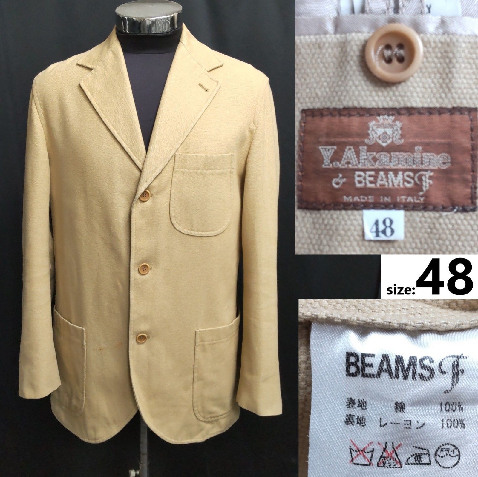 イタリア製☆Y.Akamine × BEAMS f【ビームスf】 春夏テーラード