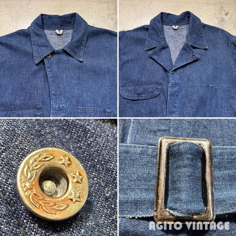 40's Unknown デニムオールインワン ツナギ WW II 大戦モデル 月桂樹