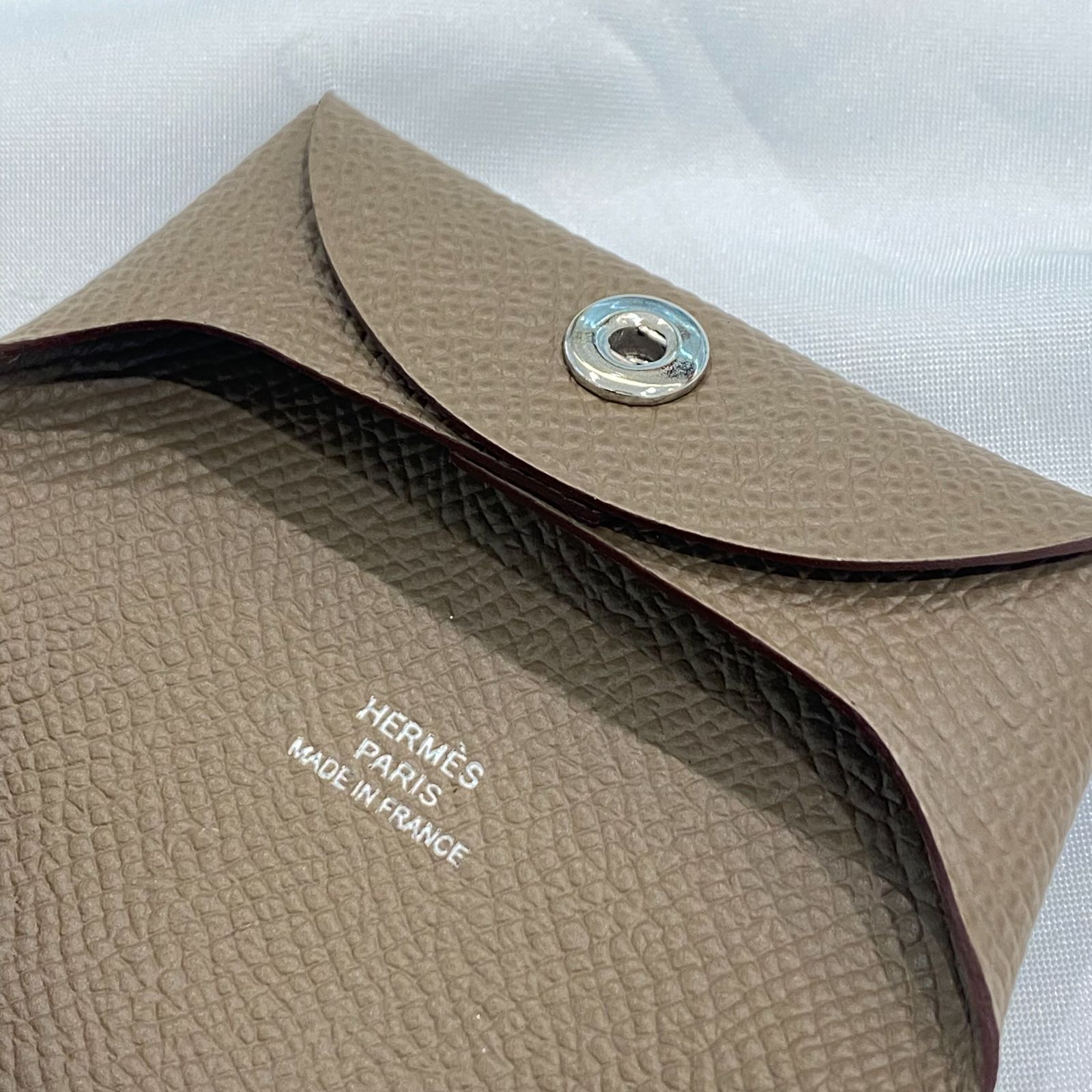 【美品】HERMES バスティア コインケース エトープ エプソン U刻印 エルメスバスティア エトゥープ U刻印(2022年頃)刻印 ユニ