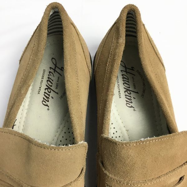 即納！PSE認定済み試着交換OK！Hawkins　ホーキンス　コインローファー　スリッポンシューズ　ベージュ　27.5　管NO.ZE-70 入園式 靴