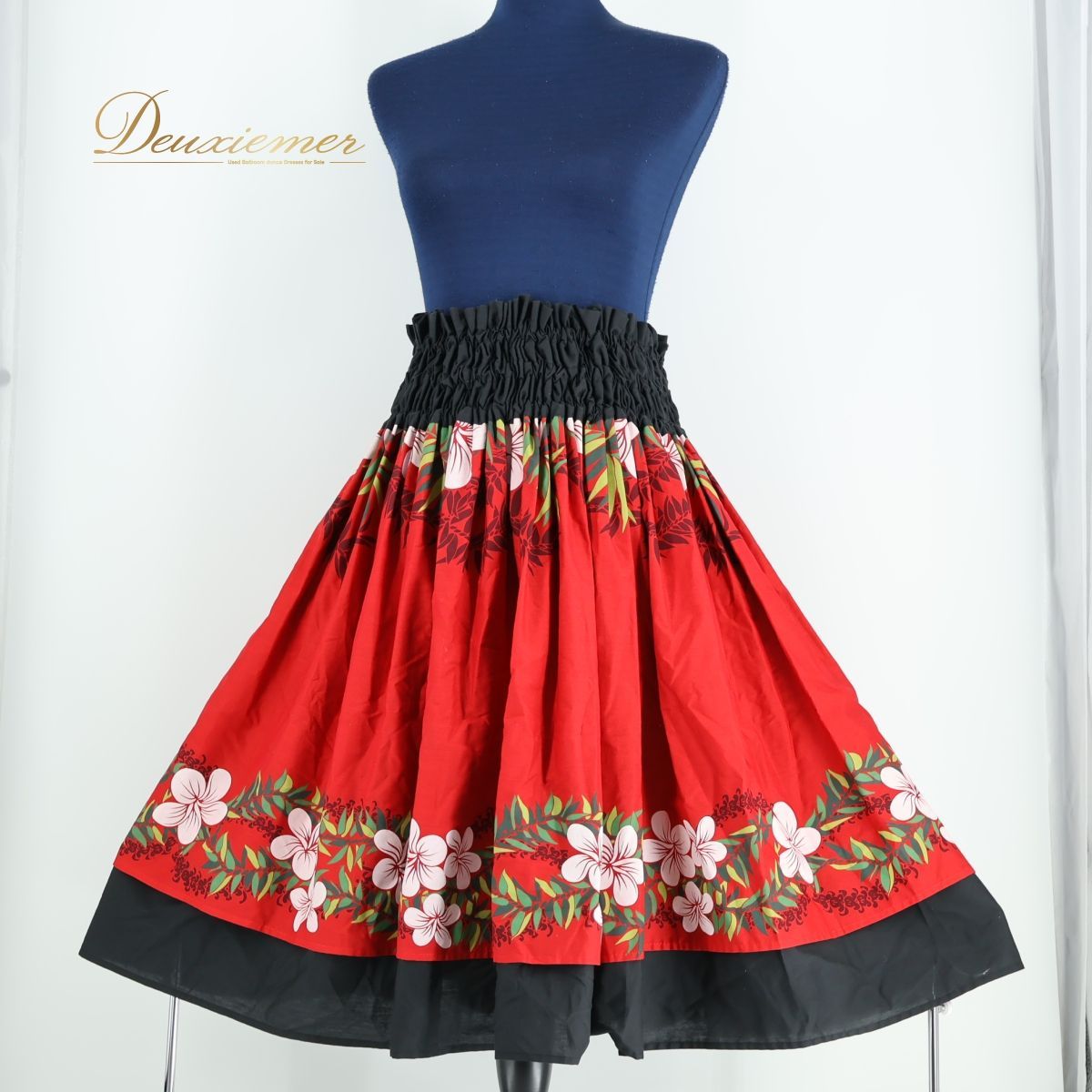 パウスカート2枚セット 色違い 花柄フレアスカート フラダンス 衣装 双子コーデ パウスカート2枚セット 色違い 花柄フレアスカート フラダンス