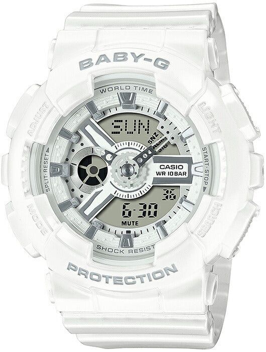 WJ35 BABY-G G-SHOCKデザインインスパイア BA-110X-7A3JF レディース 電池式 アナログ デジタル ホワイト