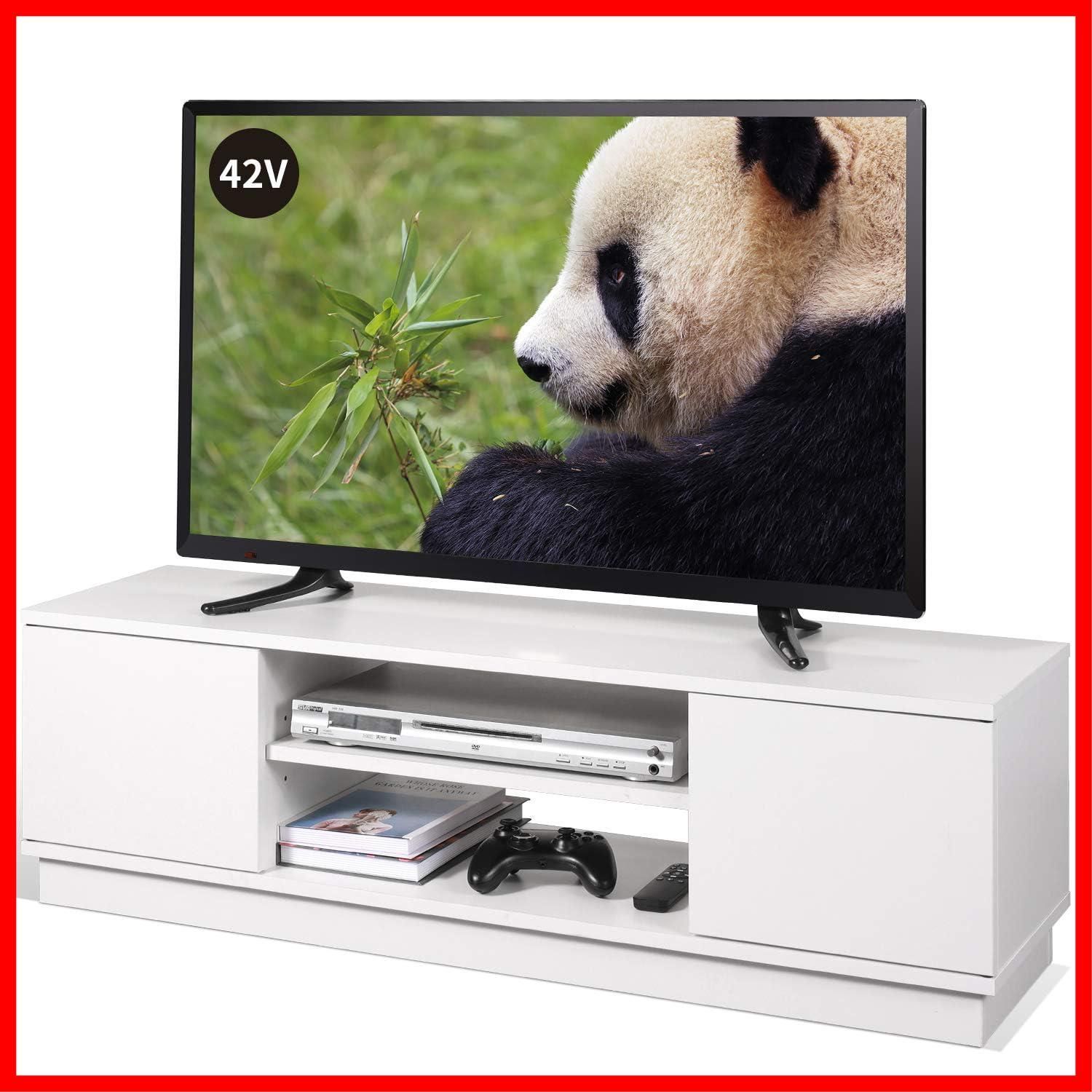フォロー割 ロータイプ 幅110 収納 高さ33cm tv台 テレビボード tvボード 43インチ対応 ローボード 24-47型対応 扉付き テレビ台 大容量収納スペース 白い WLIVE ホワイト